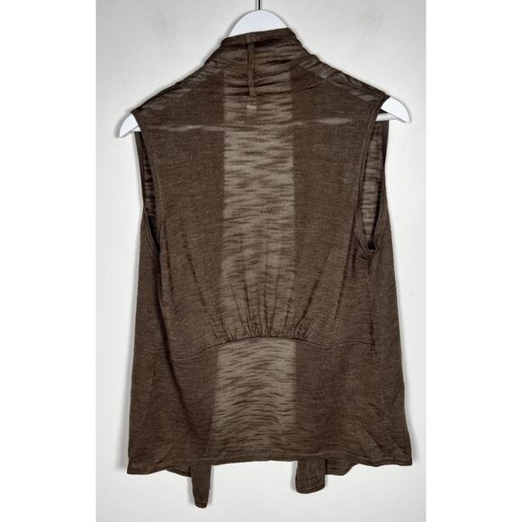 Chicos Womens Size 3 / US Large Cotton‎ Lightweight Lagenlook Knit Tan Vest - Picture 3 of 7